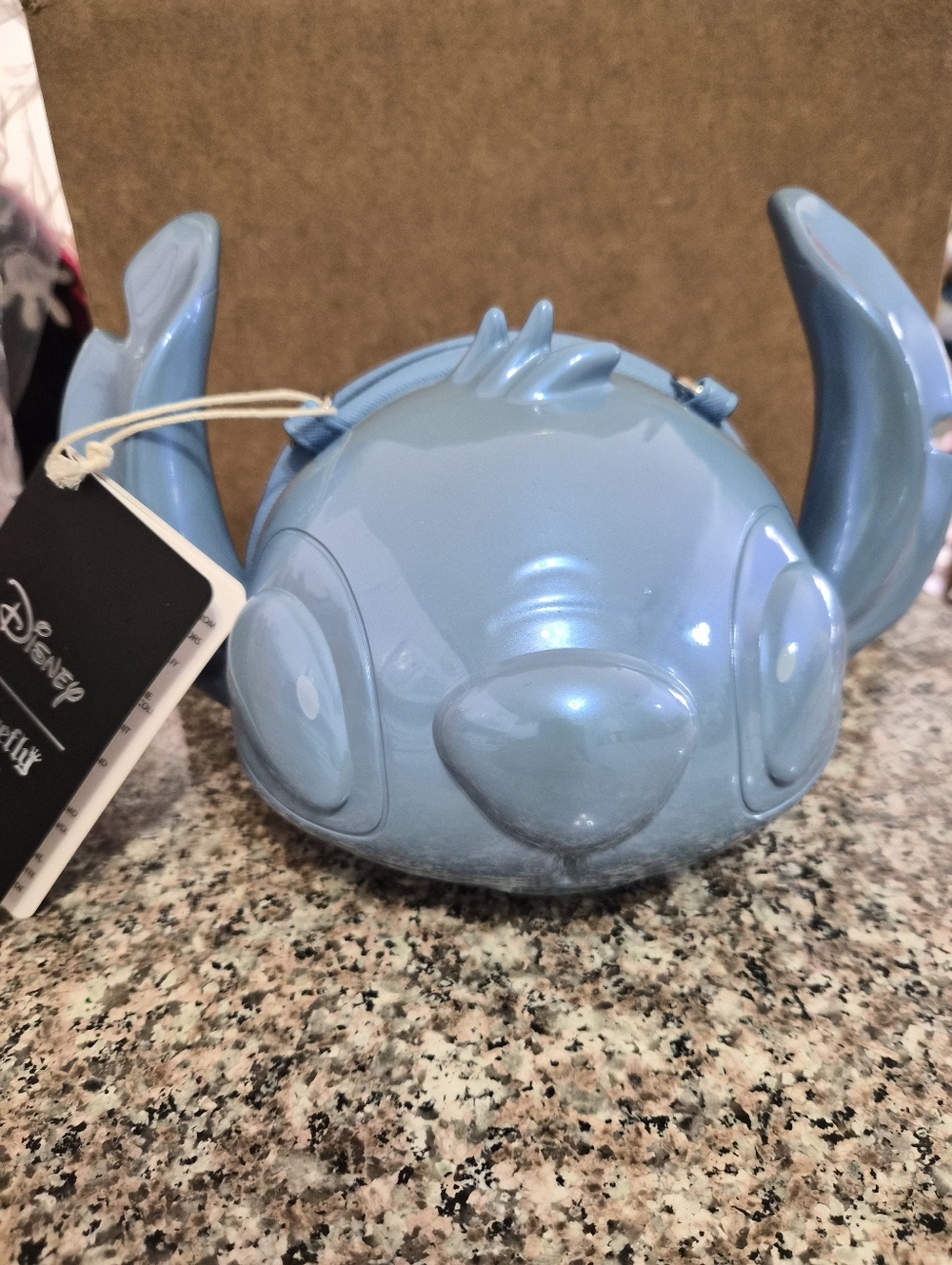 Disney Iridescent Light Blue Stitch Head Plastic Crossbody.